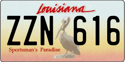 LA license plate ZZN616