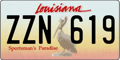 LA license plate ZZN619