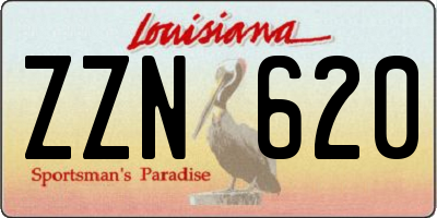 LA license plate ZZN620