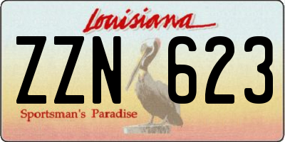 LA license plate ZZN623