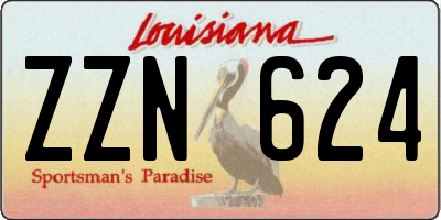 LA license plate ZZN624