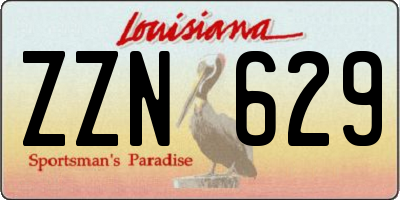 LA license plate ZZN629