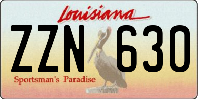 LA license plate ZZN630