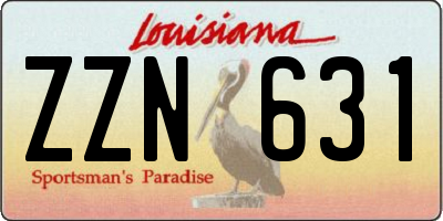 LA license plate ZZN631