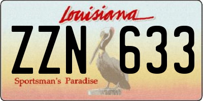 LA license plate ZZN633