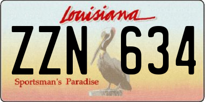 LA license plate ZZN634