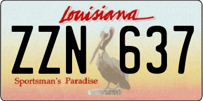 LA license plate ZZN637