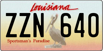 LA license plate ZZN640