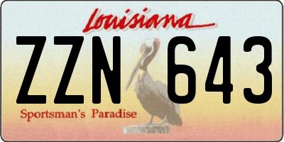 LA license plate ZZN643