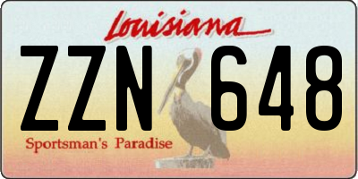 LA license plate ZZN648