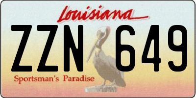 LA license plate ZZN649