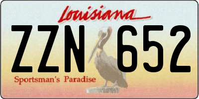 LA license plate ZZN652