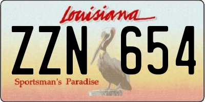 LA license plate ZZN654