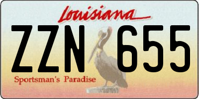 LA license plate ZZN655