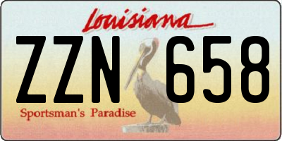 LA license plate ZZN658