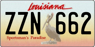 LA license plate ZZN662