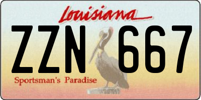 LA license plate ZZN667