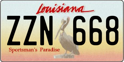 LA license plate ZZN668