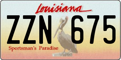 LA license plate ZZN675