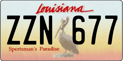 LA license plate ZZN677