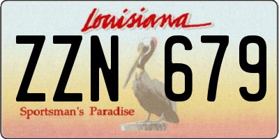 LA license plate ZZN679