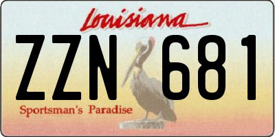 LA license plate ZZN681