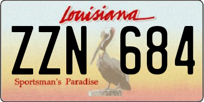 LA license plate ZZN684