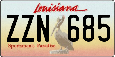 LA license plate ZZN685