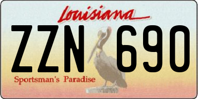 LA license plate ZZN690