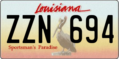 LA license plate ZZN694