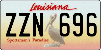 LA license plate ZZN696