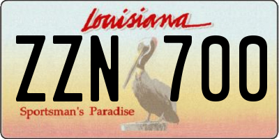 LA license plate ZZN700