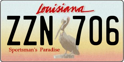 LA license plate ZZN706