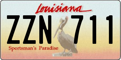 LA license plate ZZN711