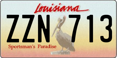 LA license plate ZZN713