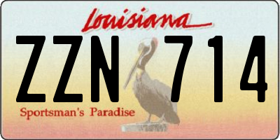 LA license plate ZZN714