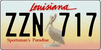 LA license plate ZZN717