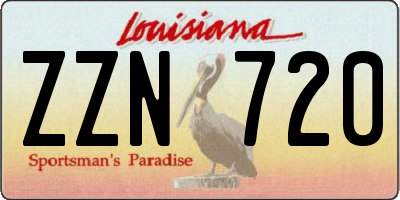 LA license plate ZZN720