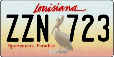 LA license plate ZZN723