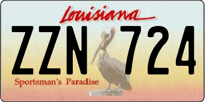LA license plate ZZN724