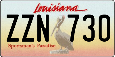 LA license plate ZZN730