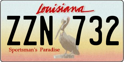 LA license plate ZZN732