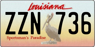 LA license plate ZZN736