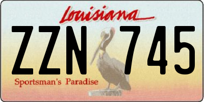 LA license plate ZZN745