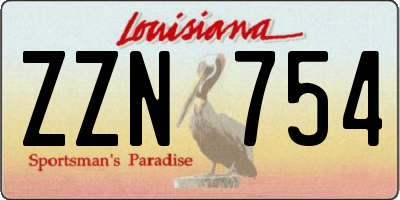 LA license plate ZZN754