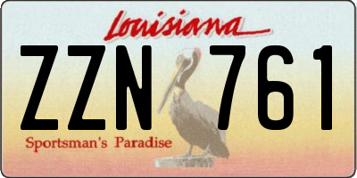 LA license plate ZZN761