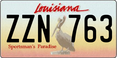 LA license plate ZZN763