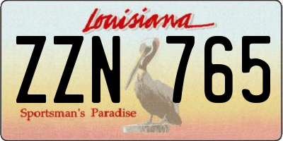 LA license plate ZZN765