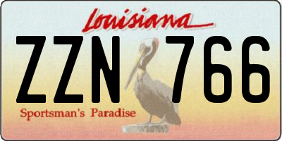 LA license plate ZZN766