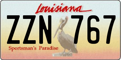 LA license plate ZZN767